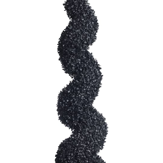 Black Boxwood Spiral UV Resistant Topiary by Ashland